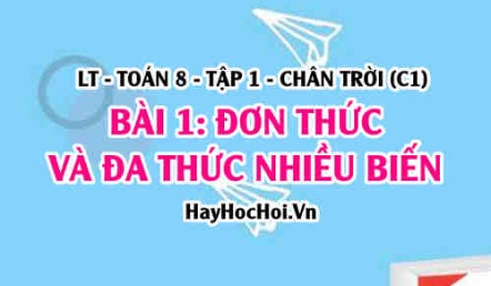 Đơn thức và đa thức nhiều biến, đơn thức đa thức thu gọn, cách cộng trừ đơn thức? Toán 8 Chân trời tập 1 Bài 1 C1